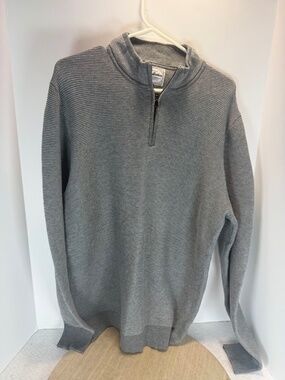 Flag & Anthem Men's Gray Quarter-Zip Sweater – Size Large